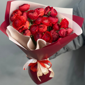 Букет из 21 красного ранункулюса в Ногинске