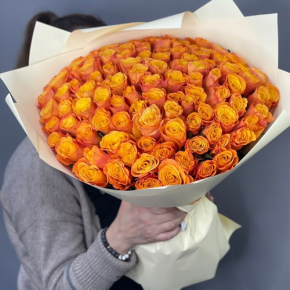 Букет из 101 огненной розы (40 см) в Ногинске