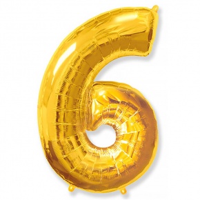 Шар гелиевый цифра 6 (40х102 см) в Ногинске