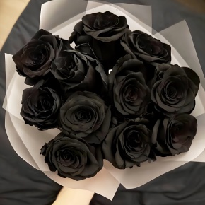 Букет "Черная королева" из 11 черных роз Эквадор (60 см) в Ногинске