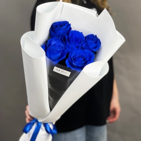 Букет из 5 синих роз Эквадор в Ногинске