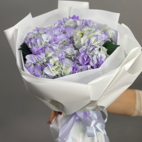 Букет из 5 фиолетовых гортензий в Ногинске