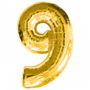 Шар гелиевый цифра 9 (40х102 см) в Ногинске