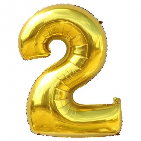 Шар гелиевый цифра 2 (40х102 см) в Ногинске