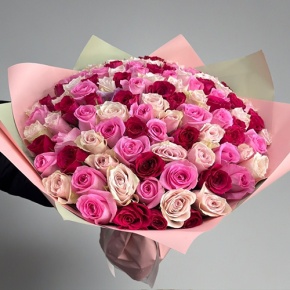 Букет "Ода любви" из 101 розы микс (40 см) в Ногинске
