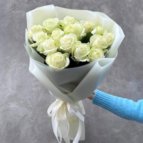 Букет "Умка" из 15 белых роз (50 см) в Ногинске