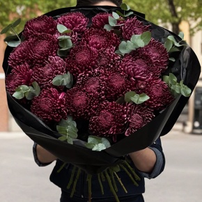 Букет из 21 винной хризантемы Бигоуди в Ногинске