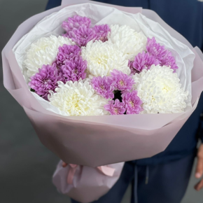 Букет "Вместе с тобой" из нежных хризантем в Ногинске