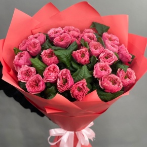 Букет из 25 махровых пионовидных роз Риджентс парк  (70 см) в Ногинске