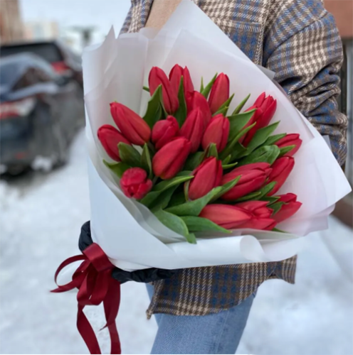 Букет красных тюльпанов в Ногинске