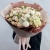 Букет "Шаганэ" из ранункулюсов, хризантем Момоко, озатамнуса, кустовых роз сорта Таня, эустом и гортензий в Ногинске