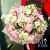 Букет "Летний вальс" из пионов Сара Бернар, эустомы и альстромерии в Ногинске