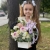 Композиция с георгинами на 1 сентября в белом ящике в Ногинске