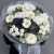 Букет "Белоснежная нежность" из георгин, брассики, хризантем Ньютон, эрингиума и гербер в Ногинске